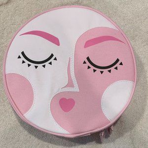 Benefit Pink Canvas Round Zippered Bag